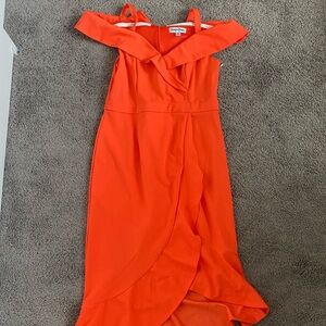 Orange Off the Shoulder Shelby & Palmer Ruffle Dress Size 8